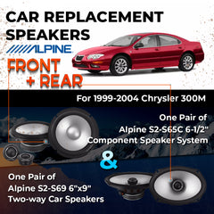 Car Speaker Replacement fits 1999-2004 for Chrysler 300M