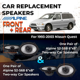 Car Speaker Replacement fits 1993-2003 for Nissan Quest