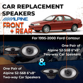 Car Speaker Replacement fits 1995-2000 for Ford Contour