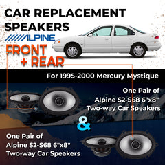 Car Speaker Replacement fits 1995-2000 for Mercury Mystique