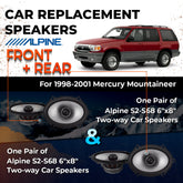 Car Speaker Replacement fits 1998-2001 for Mercury Mountaineer