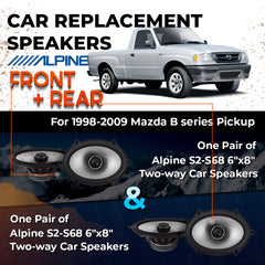 Car Speaker Replacement fits 1998-2009 for Mazda B-series Pickup