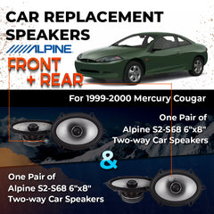 Car Speaker Replacement fits 1999-2000 for Mercury Cougar