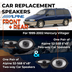 Car Speaker Replacement fits 1999-2002 for Mercury Villager