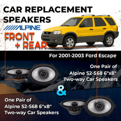 Car Speaker Replacement fits 2001-2003 for Ford Escape