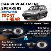 Car Speaker Replacement fits 2001 for Mazda Tribute