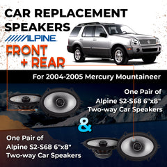 Car Speaker Replacement fits 2004-2005 for Mercury Mountaineer