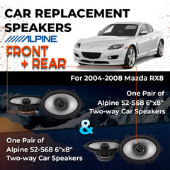 Car Speaker Replacement fits 2004-2008 for Mazda RX8