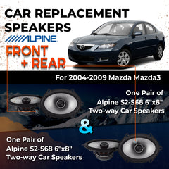 Car Speaker Replacement fits 2004-2009 for Mazda Mazda3