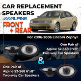 Car Speaker Replacement fits 2006 for Lincoln Zephyr