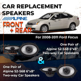 Car Speaker Replacement fits 2008-2011 for Ford Focus