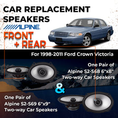 Car Speaker Replacement fits 1998-2011 for Ford Crown Victoria