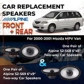 Car Speaker Replacement fits 2000-2001 for Mazda MPV Van