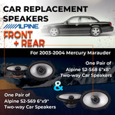 Car Speaker Replacement fits 2003-2004 for Mercury Marauder
