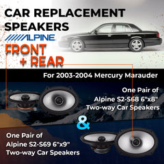 Car Speaker Replacement fits 2003-2004 for Mercury Marauder
