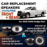 Car Speaker Replacement fits 2006-2008 for Dodge Ram 1500