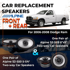 Car Speaker Replacement fits 2006-2008 for Dodge Ram 1500