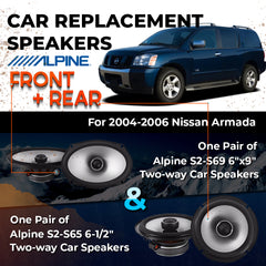 Car Speaker Replacement fits 2004-2006 for Nissan Armada
