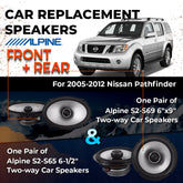 Car Speaker Replacement fits 2005-2012 for Nissan Pathfinder