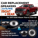 Car Speaker Replacement fits 2017-2020 for Nissan Titan, Titan XD