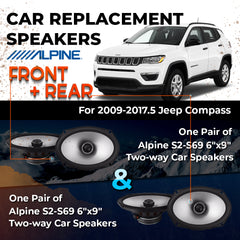 Car Speaker Replacement fits 2009-20175 for Jeep Compass