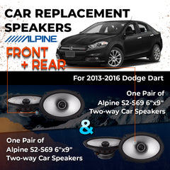 Car Speaker Replacement fits 2013-2016 for Dodge Dart