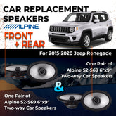 Car Speaker Replacement fits 2015-2020 for Jeep Renegade