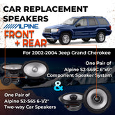 Car Speaker Replacement fits 2002-2004 for Jeep Grand Cherokee