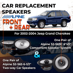 Car Speaker Replacement fits 2002-2004 for Jeep Grand Cherokee