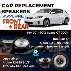 Car Speaker Replacement fits 2011-2013 for Lexus CT 200h