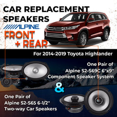 Car Speaker Replacement fits 2014-2019 for Toyota Highlander