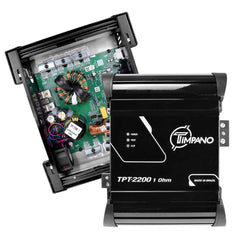Timpano Audio TPT-2200 1 Ohm 2200 Watts Car Audio Amplifier Fullrange 1 Channel Compact 12 volts Monoblock Fullrange Class D Car Amp