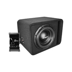 Timpano Audio KIT1xTPT-T2500-1x12D2+1xTPT-15001Ohm 12" Car Audio Subwoofer Box + Amplifier Bundle 1500 Watts 1 Ohm Loaded Ported Enclosure
