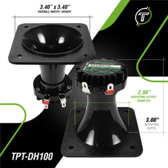 Timpano Audio TPT-DH100 1" Exit Neodymium Driver + Plastic Horn Car Audio | Pro Audio