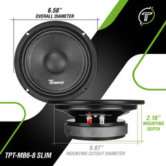 Timpano Audio TPT-MB6-8 SLIM 6.5" Shallow PRO Audio Midbass Loudspeaker 8 Ohm