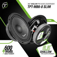 Timpano Audio TPT-MB6-8 SLIM 6.5" Shallow PRO Audio Midbass Loudspeaker 8 Ohm