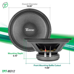 Timpano Audio TPT-MD12 12" PRO Audio Midbass Speaker