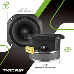 Timpano Audio TPT-ST25 BLACK 4" PRO Audio Super Tweeters 900 Watts 8 Ohm Pair