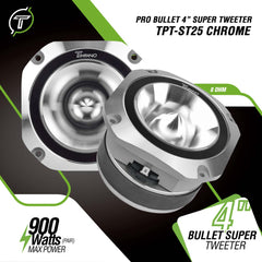Timpano Audio TPT-ST25 CHROME 4" PRO Audio Super Tweeters 900 Watts 8 Ohm Pair