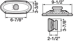 Pioneer TS-A4103 4" x 10" - 2-way, 120 W Max Power, IMPP cone Woofer, 1-5/8" Tweeter - Rear Deck Mount Coaxial Speakers (pair)