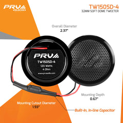 PRV Audio TW150SD-4 32Mm Silk Dome Tweeters