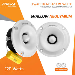 PRV Audio TW400Ti-Nd-4 SLIM WHITE White Shallow Neodymium Tweeter