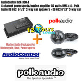 AudioControl ACX-300.4 4-channel powersports/marine amplifier 50 watts RMS x 4 + Polk Audio DB 652 6-1/2" 2-way car speakers + DB 692 6"x9" 3-way car speakers