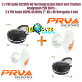 2 x PRV Audio D3220Ti-Nd Titanium Neodymium Compression Driver 2" + 2 x WGP14-50 White
