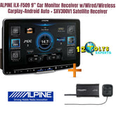 ALPINE iLX-F509 9” Car Monitor Receiver w/Wired/Wireless Apple Carplay + Android Auto + SXV300V1 Satellite Receiver