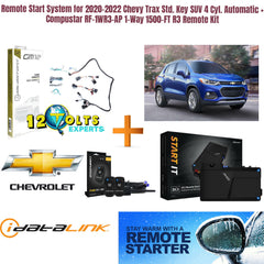 Remote Start System for 2020-2022 Chevy Trax Std. Key SUV 4 Cyl. Automatic + Compustar RF-1WR3-AP 1-Way 1500-FT R3 Remote Kit