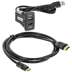 Accele Electronic USBRHDMI2 HDMI And USB Input Jack Panel With Extension Cable