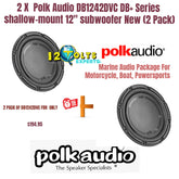2 X Polk Audio DB1242DVC DB+ Series shallow-mount 12" subwoofer New (2 Pack)