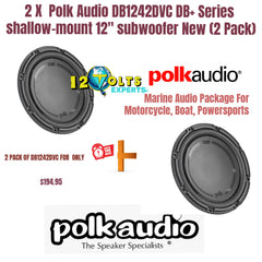 2 X Polk Audio DB1242DVC DB+ Series shallow-mount 12" subwoofer New (2 Pack)