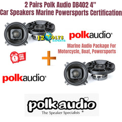 2 PAIR OF Polk Audio DB402 DB+ Series 4" 2-way car speakers (2 Pair) DB 402